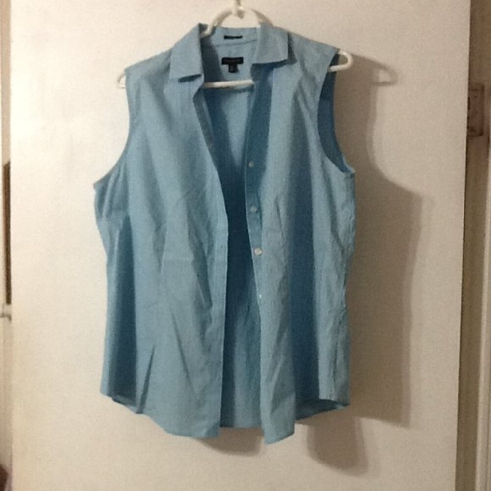 Talbots blue and white striped sleeveless top, W Dr Top 10